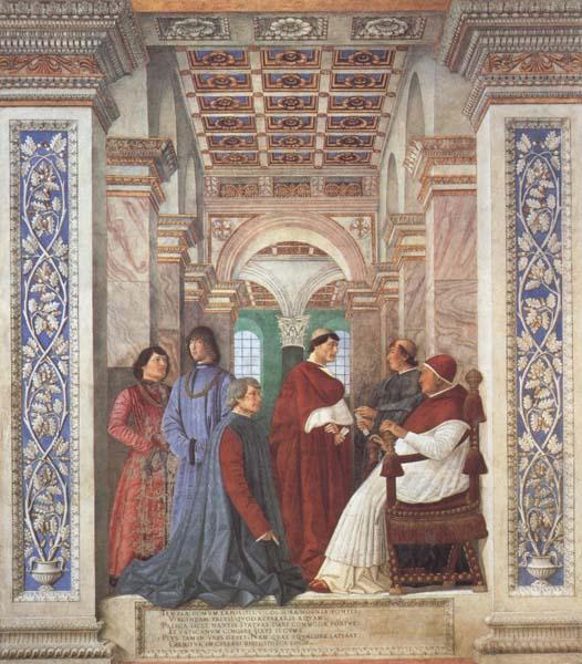 Pope Sixtus IV appoints Platina as Prefect of the Vatican Library (mk45), Melozzo da Forli
